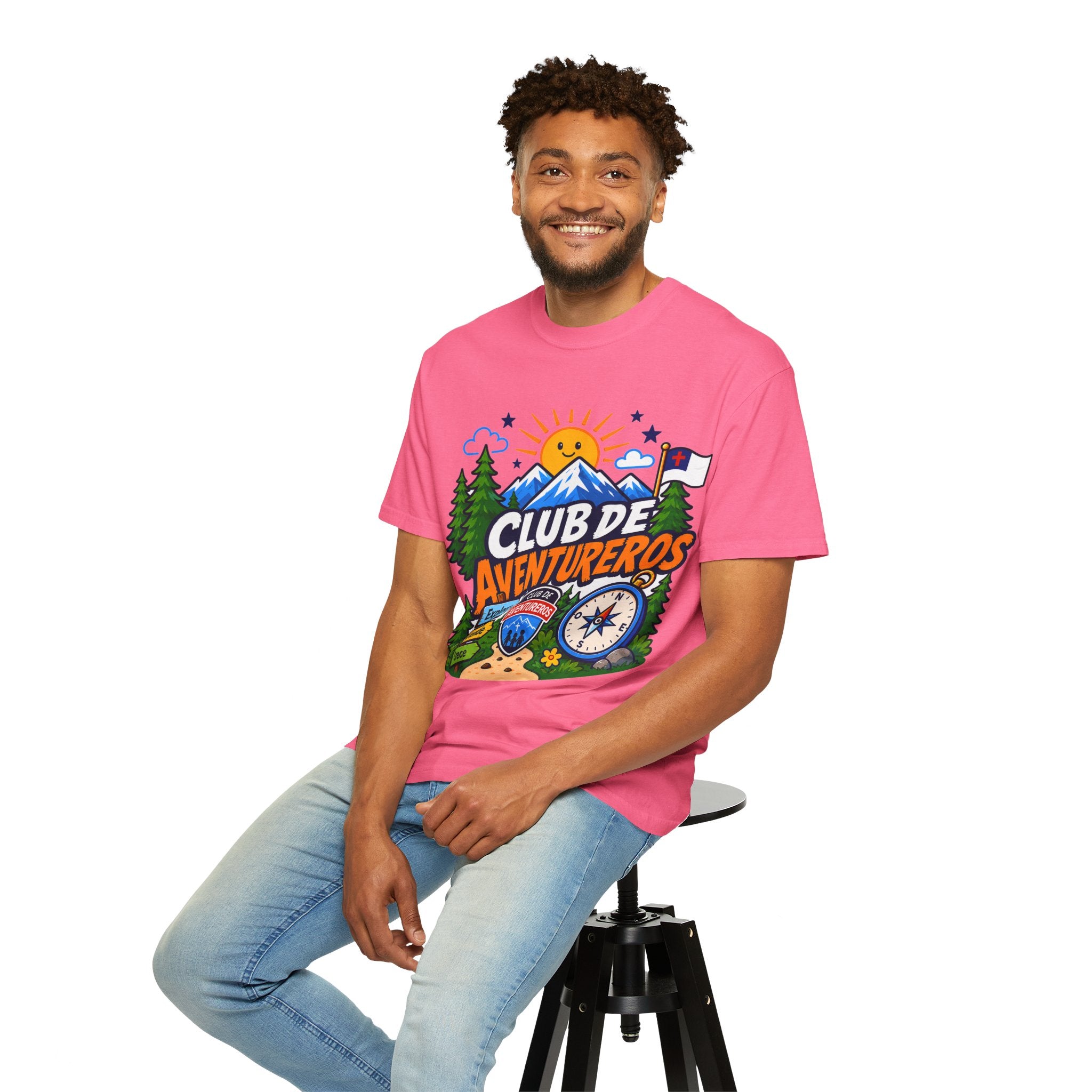 Club de Aventureros Camiseta (Adultos) | Camping, Brújula y Sol