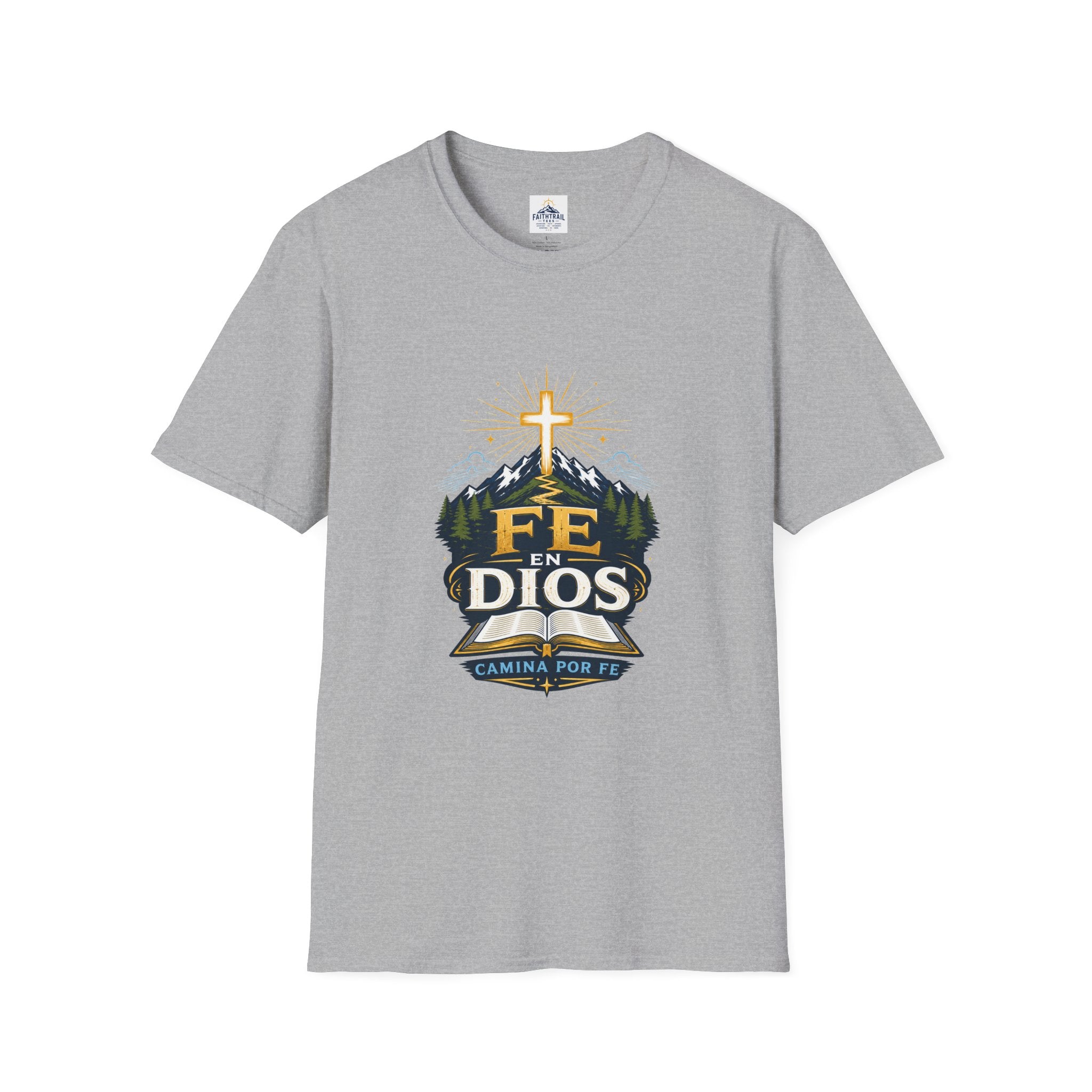 Camiseta — "Fe En Dios" Cross Mountain Christian Tee