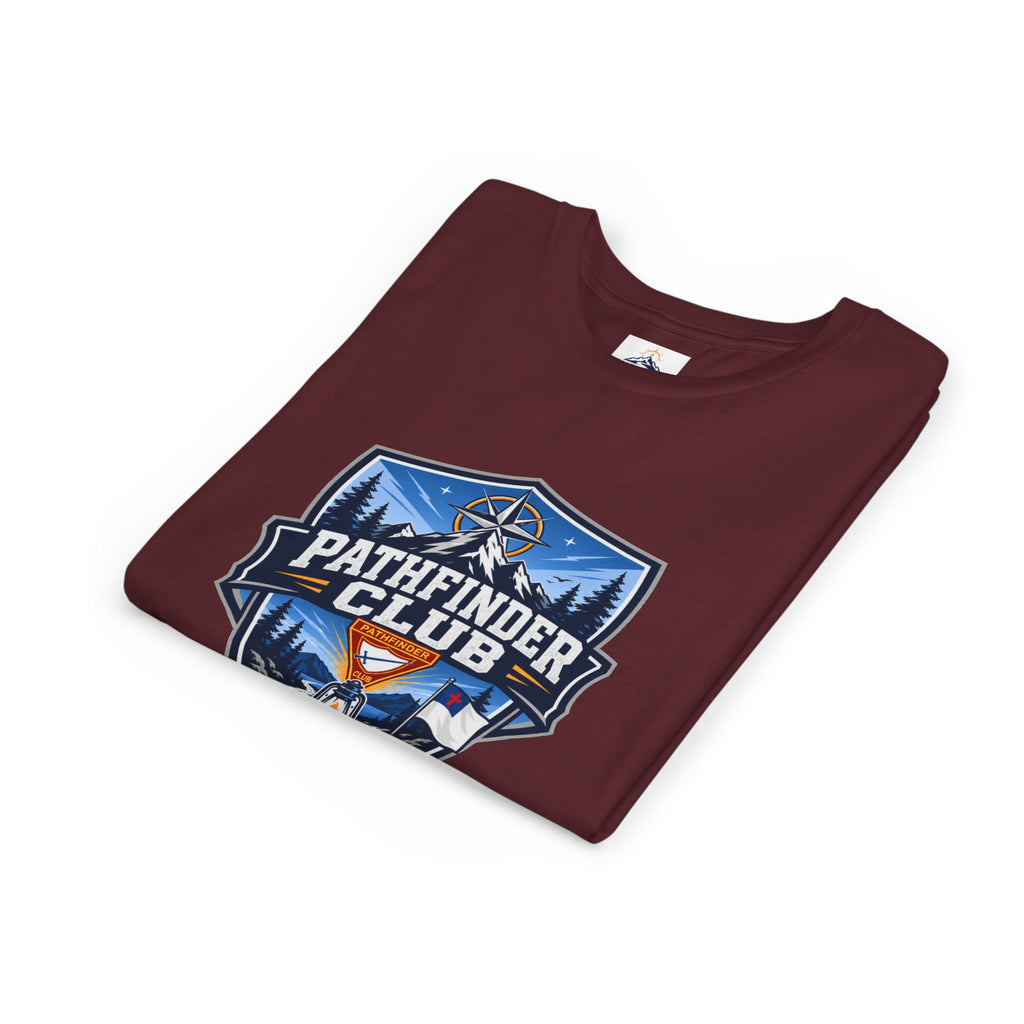 Conquistadores Camiseta para jóvenes | Camping Compass, Fogata, Pinos