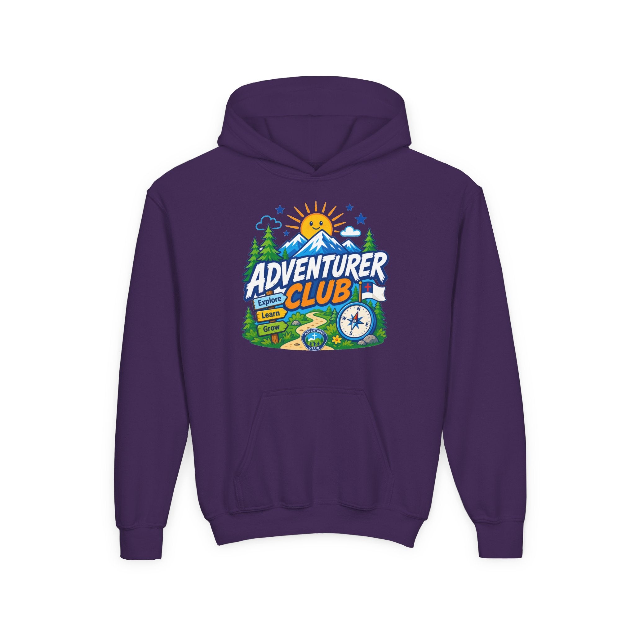 Adventurer Club Graphic Hoodie for Kids | Youth Sweatshirt, Outdoor Camping Design