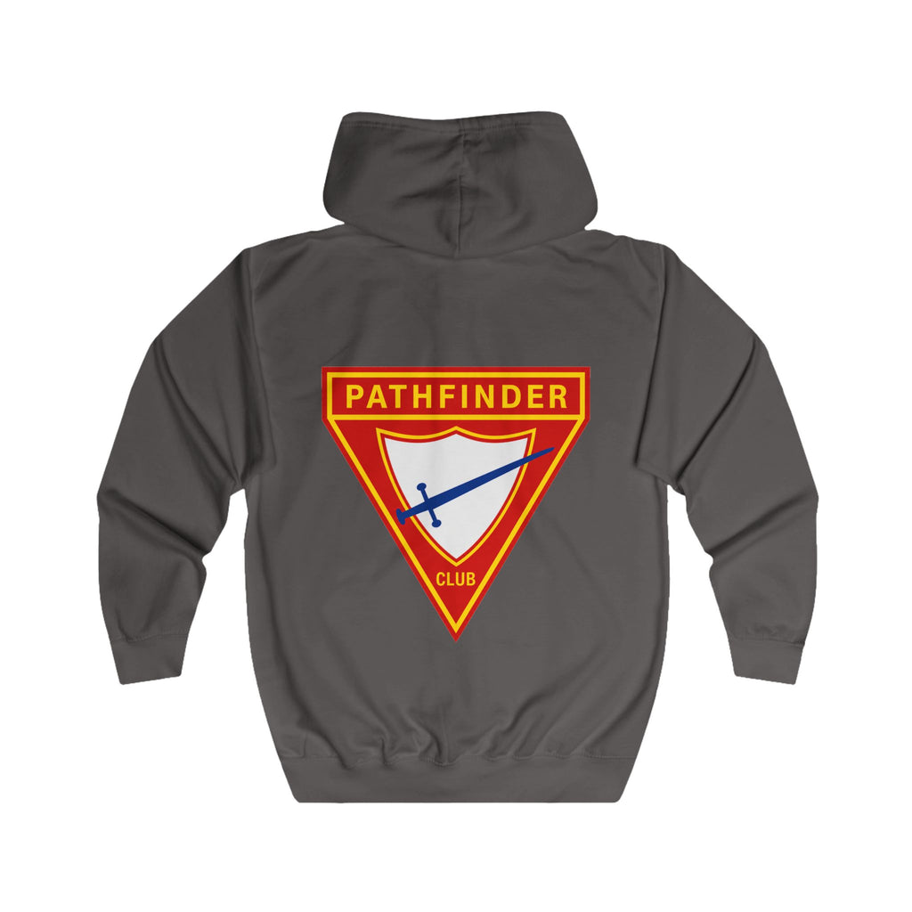 Pathfinder Club Zip Hoodie – Retro Shield Logo Hoodie
