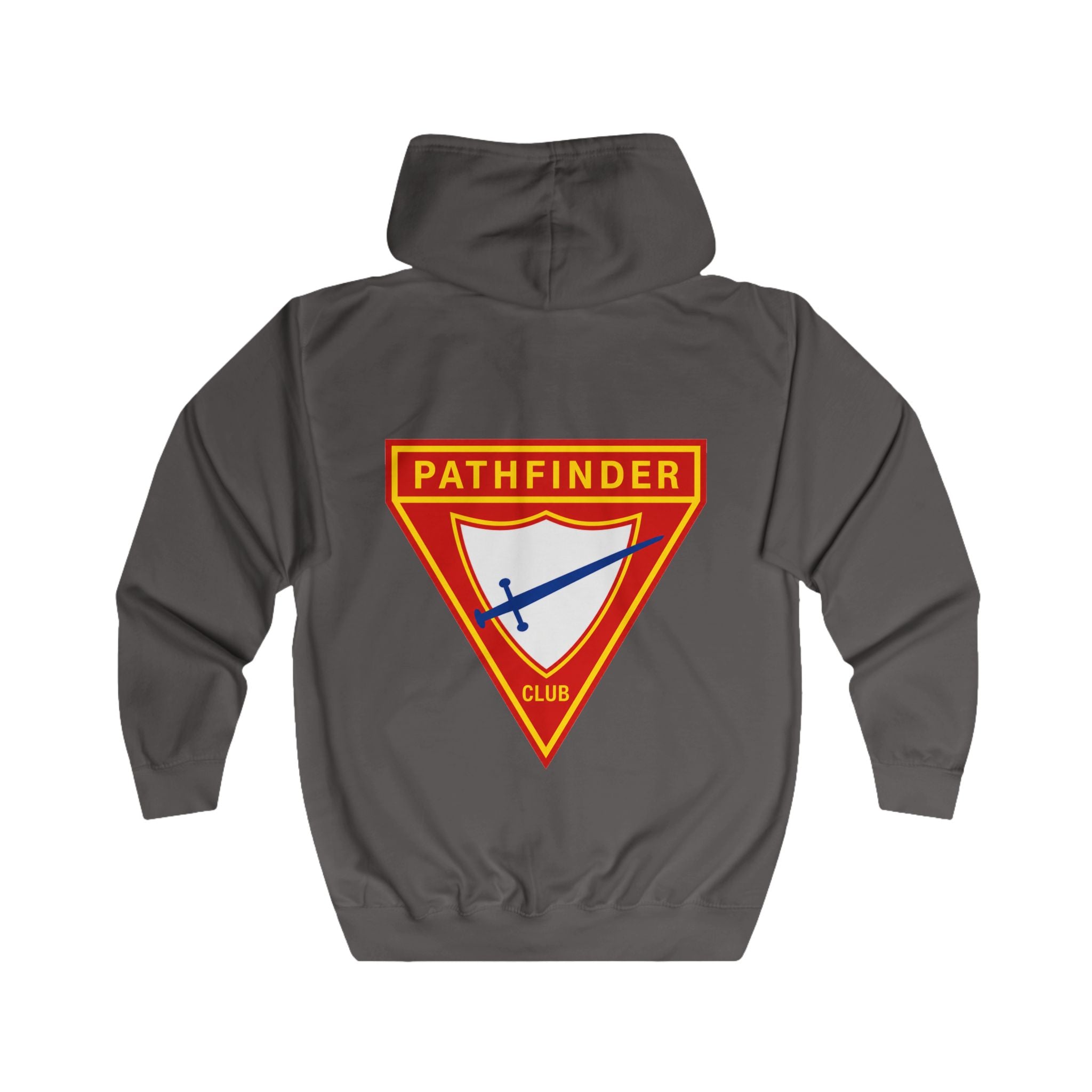 Pathfinder Club Zip Hoodie – Retro Shield Logo Hoodie