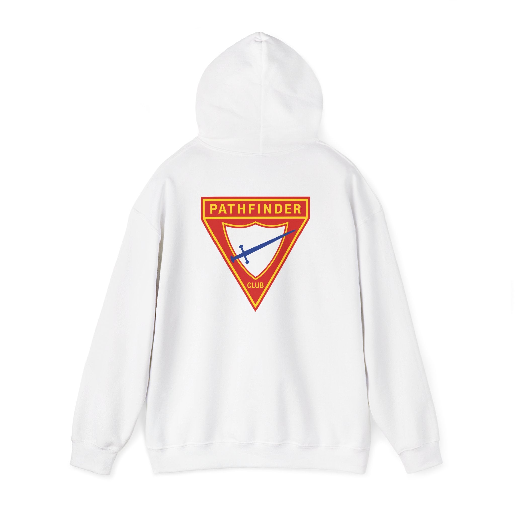 Pathfinder Club Hoodie — Vintage Triangle Patch Logo Hooded Sweatshirt