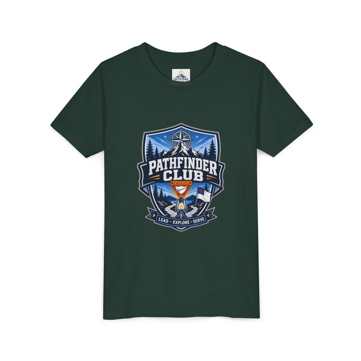 Conquistadores Camiseta para jóvenes | Camping Compass, Fogata, Pinos