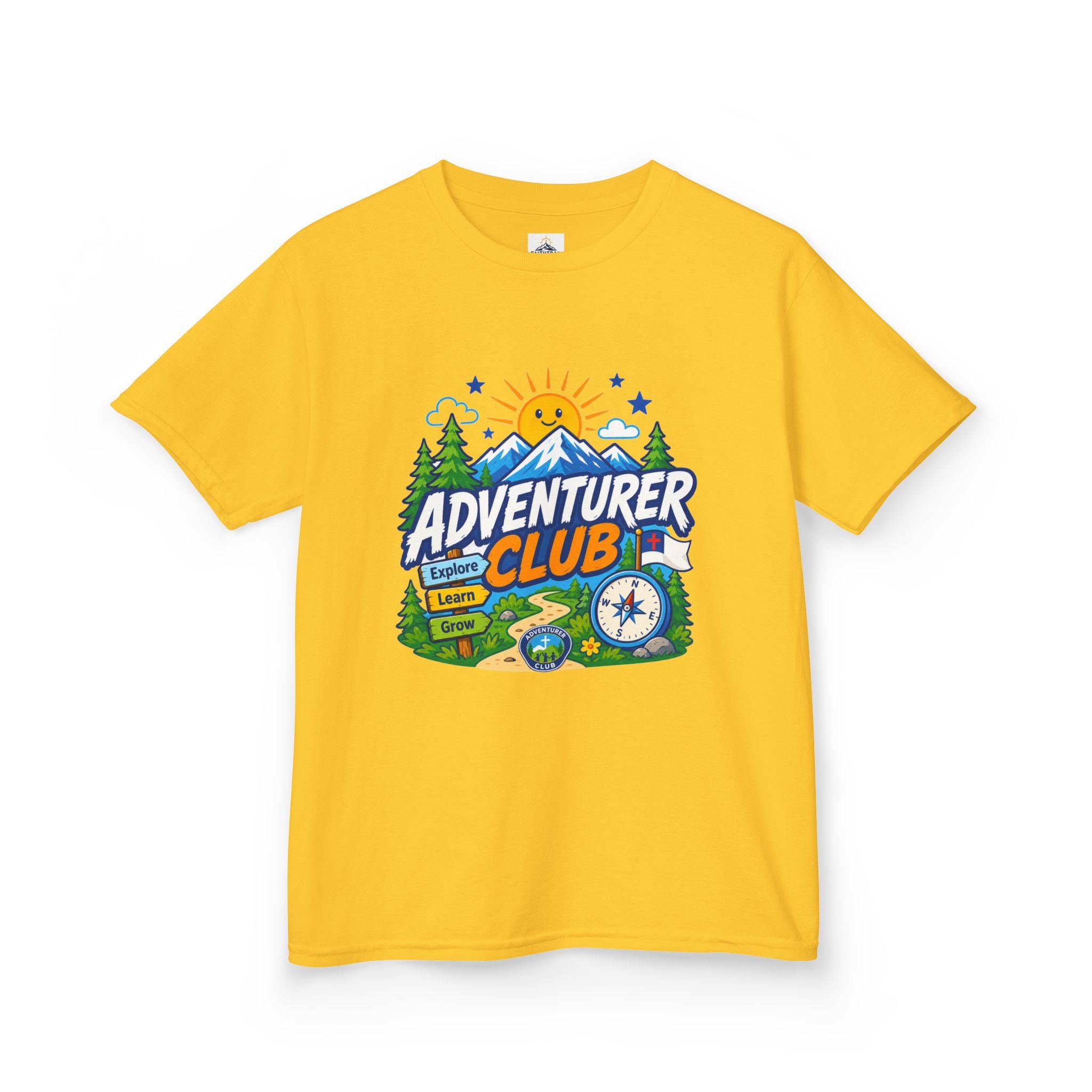 Adventurer Club Kids Tee | Camping Compass Sunrise Outdoors
