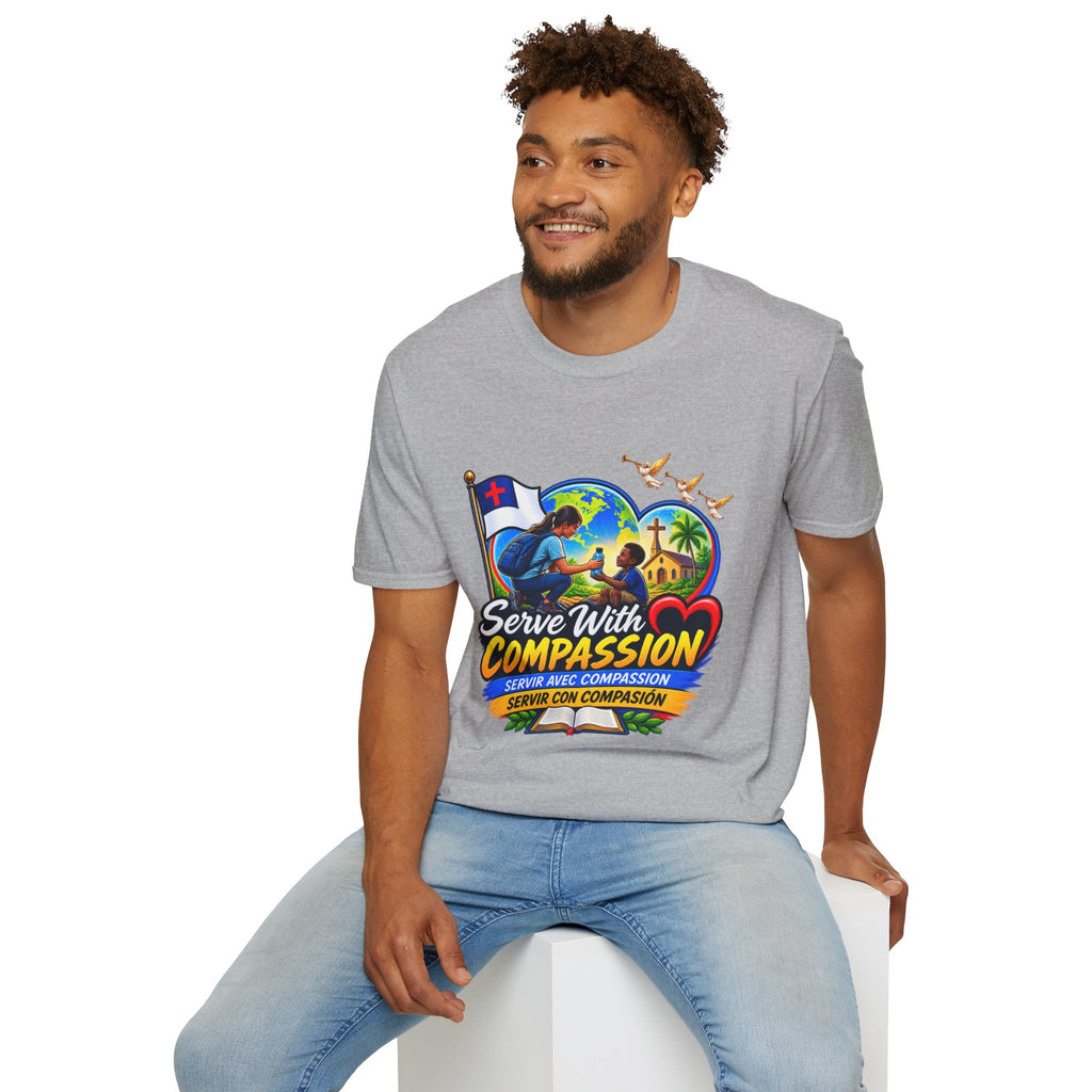 Serve With Compassion T-Shirt — Christian Faith-Based Volunteer Tee