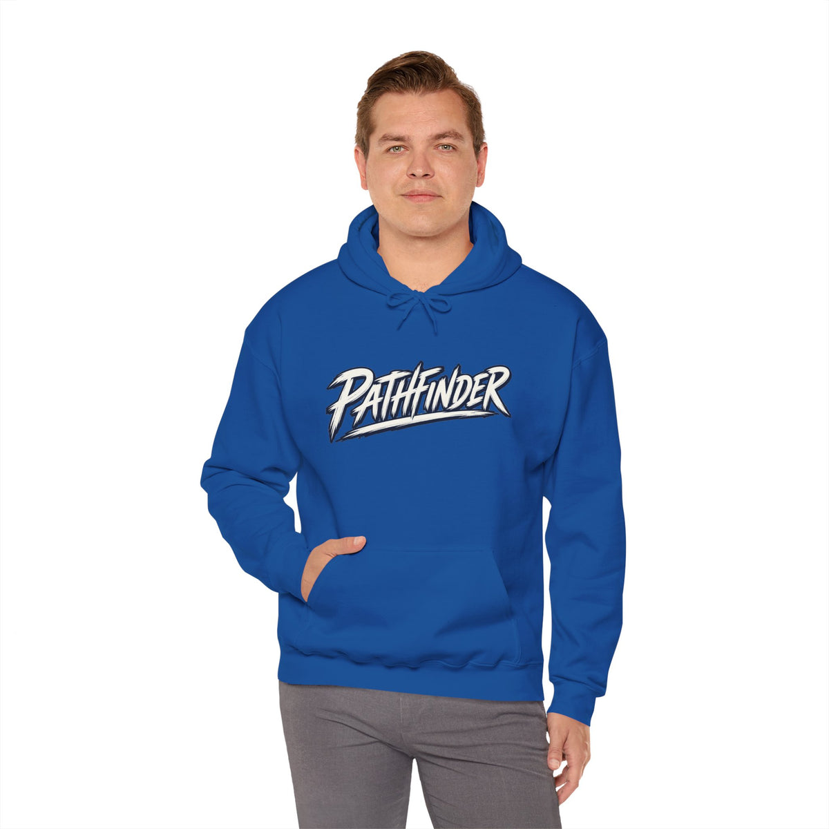Pathfinder Graphic Hoodie — Retro Script Logo Pullover