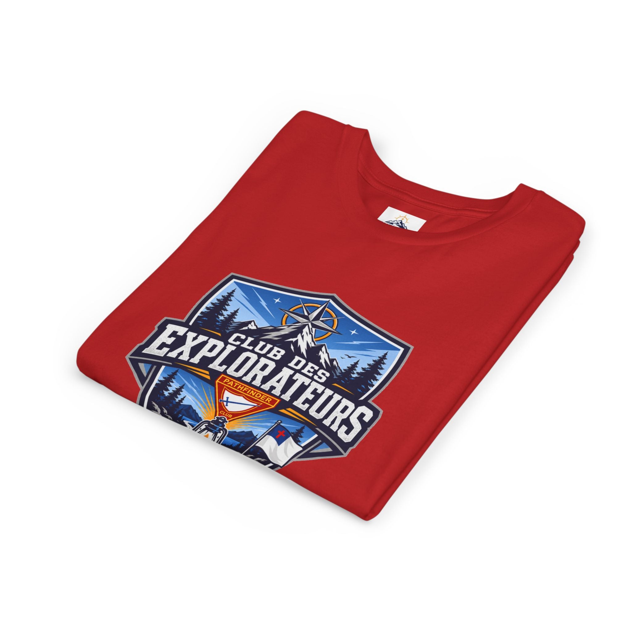 Explorateurs T-shirt pour les jeunes | Compas de camping, feu de camp, pins