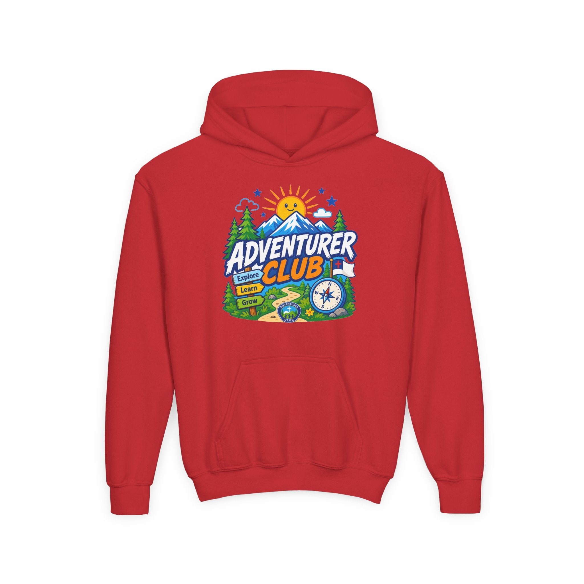 Adventurer Club Graphic Hoodie for Kids | Youth Sweatshirt, Outdoor Camping Design