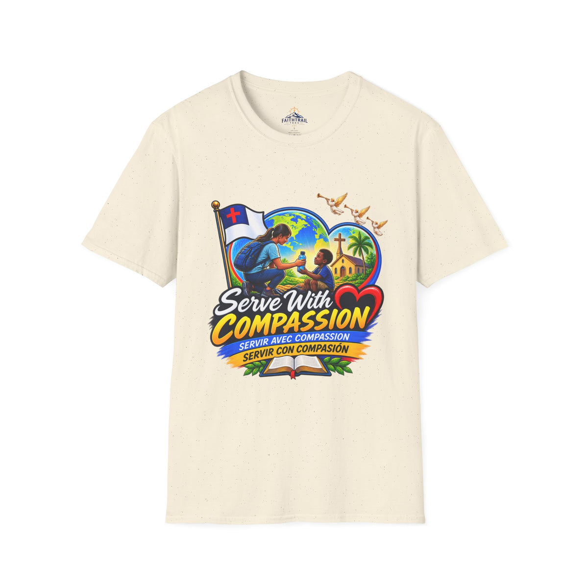 Serve With Compassion T-Shirt — Christian Faith-Based Volunteer Tee