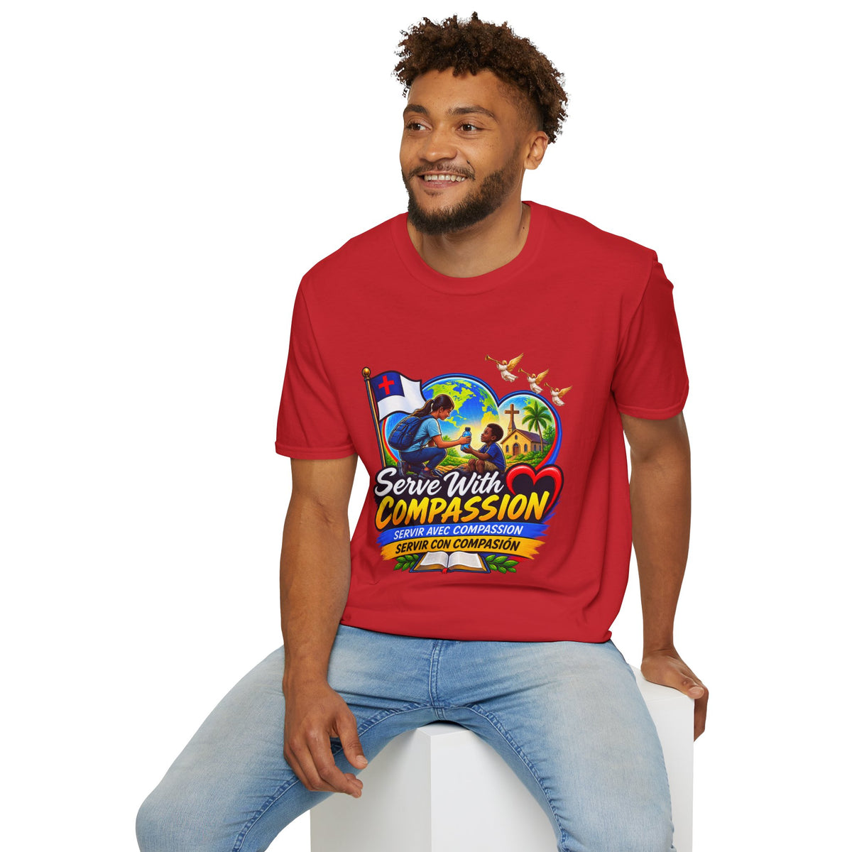Serve With Compassion T-Shirt — Christian Faith-Based Volunteer Tee
