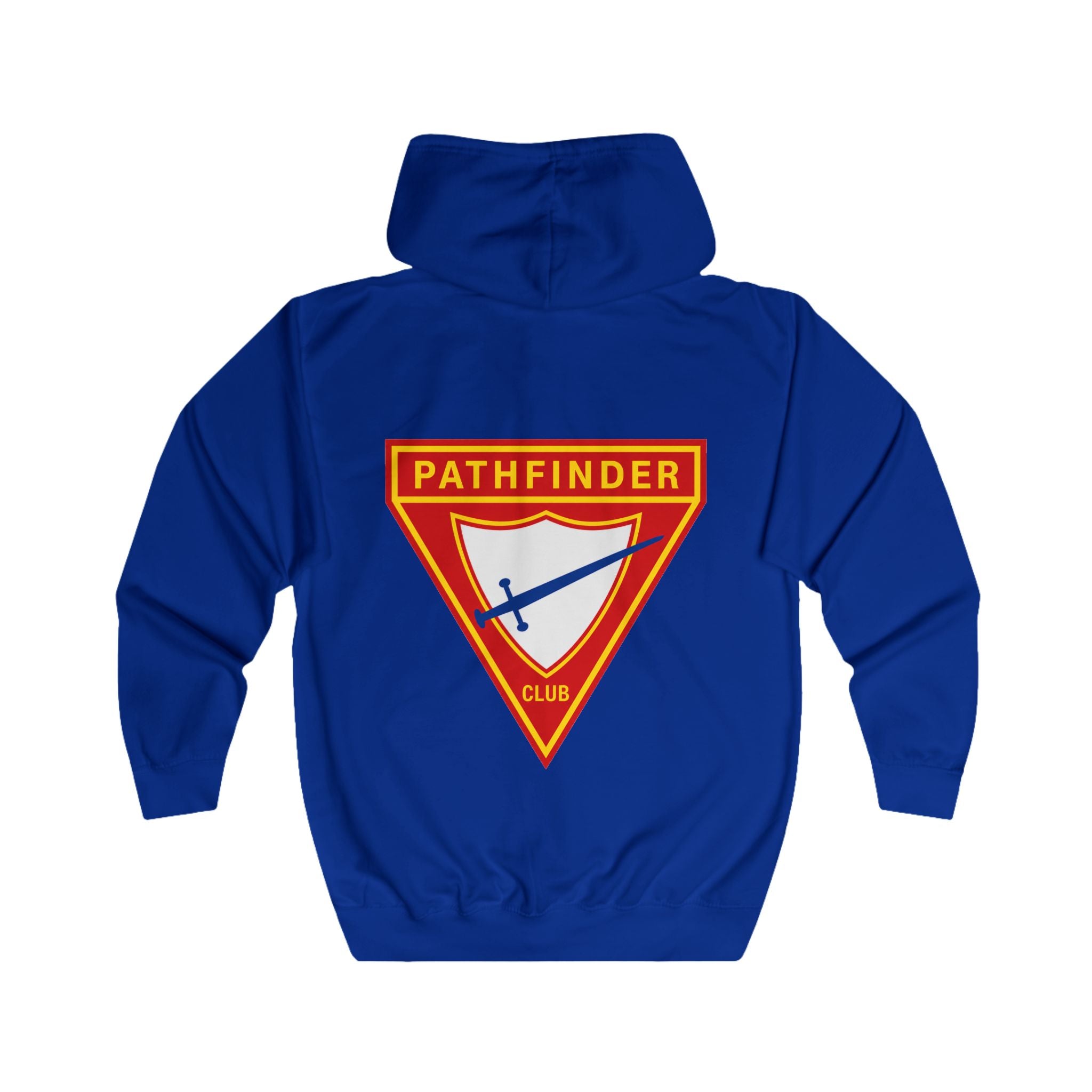 Pathfinder Club Zip Hoodie – Retro Shield Logo Hoodie