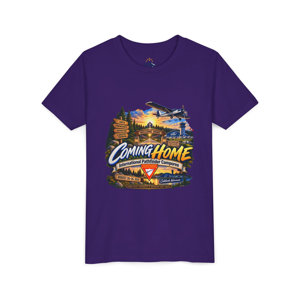 International Pathfinder Camporee - Stand Strong - Osh Kosh T-Shirt/Youth Tee — "Coming Home"