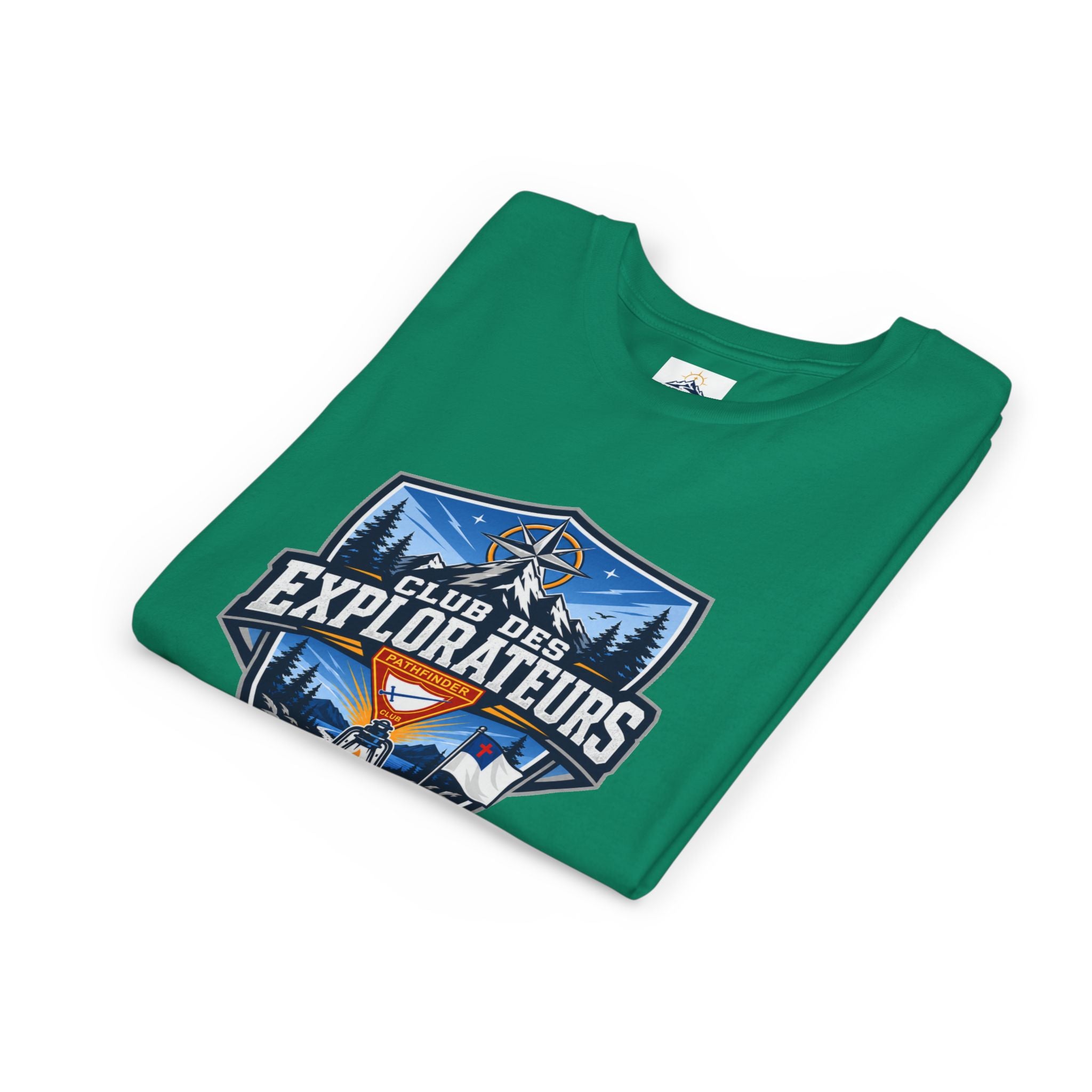 Explorateurs T-shirt pour les jeunes | Compas de camping, feu de camp, pins