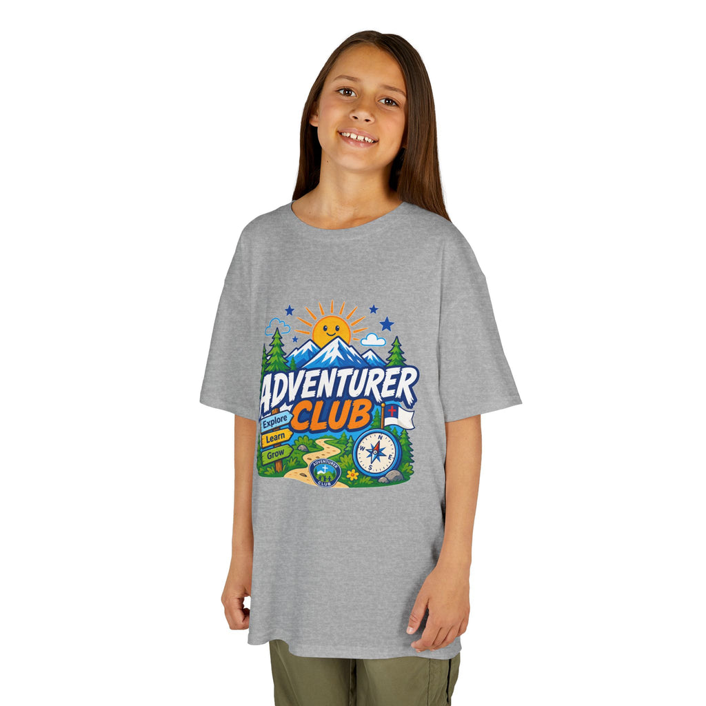 Adventurer Club Kids Tee | Camping Compass Sunrise Outdoors