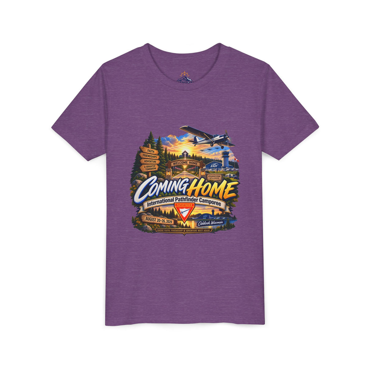 International Pathfinder Camporee - Stand Strong - Osh Kosh T-Shirt/Youth Tee — "Coming Home"