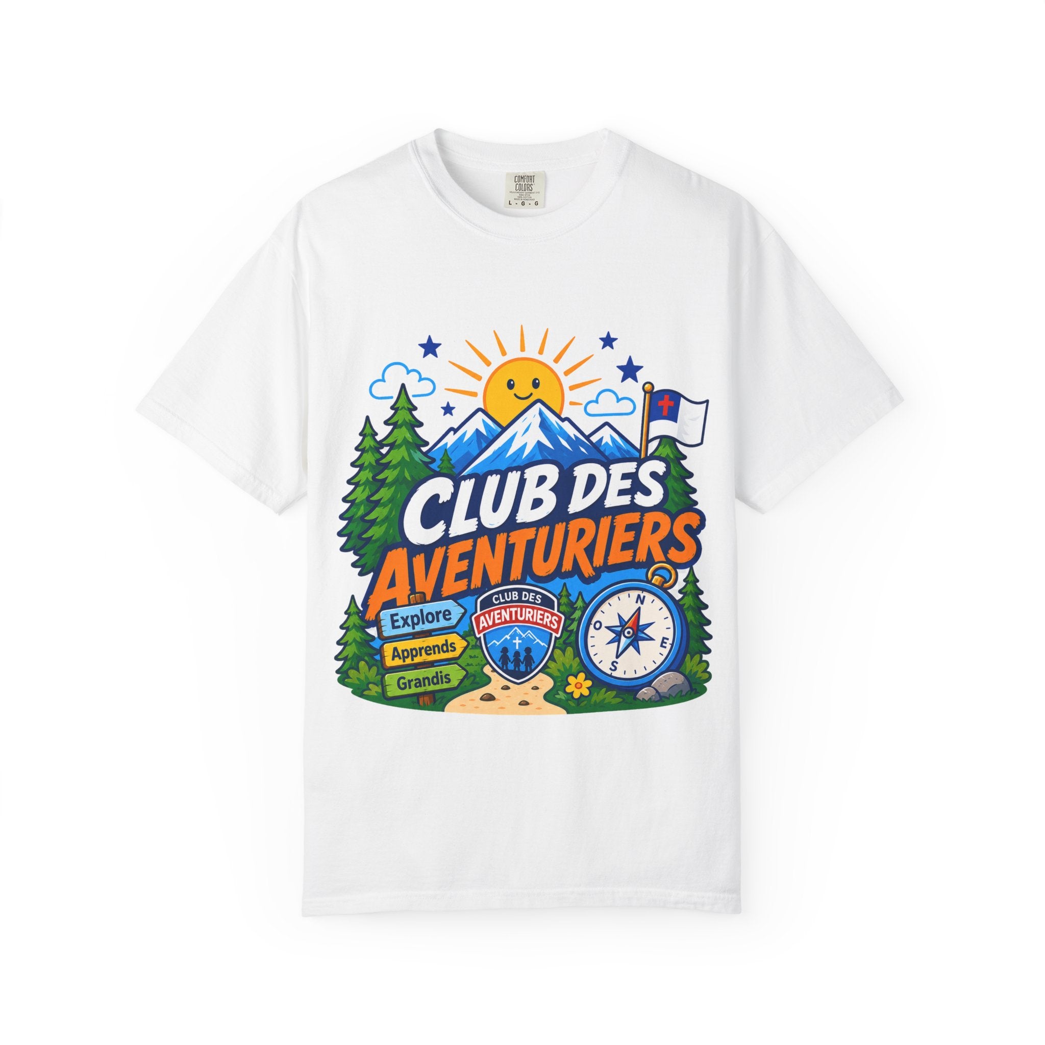 Club des Aventuriers T-Shirt Unisexe (Adultes) | Camping Boussole et Soleil