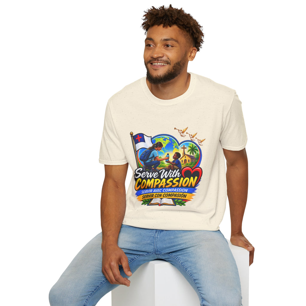 Serve With Compassion T-Shirt — Christian Faith-Based Volunteer Tee