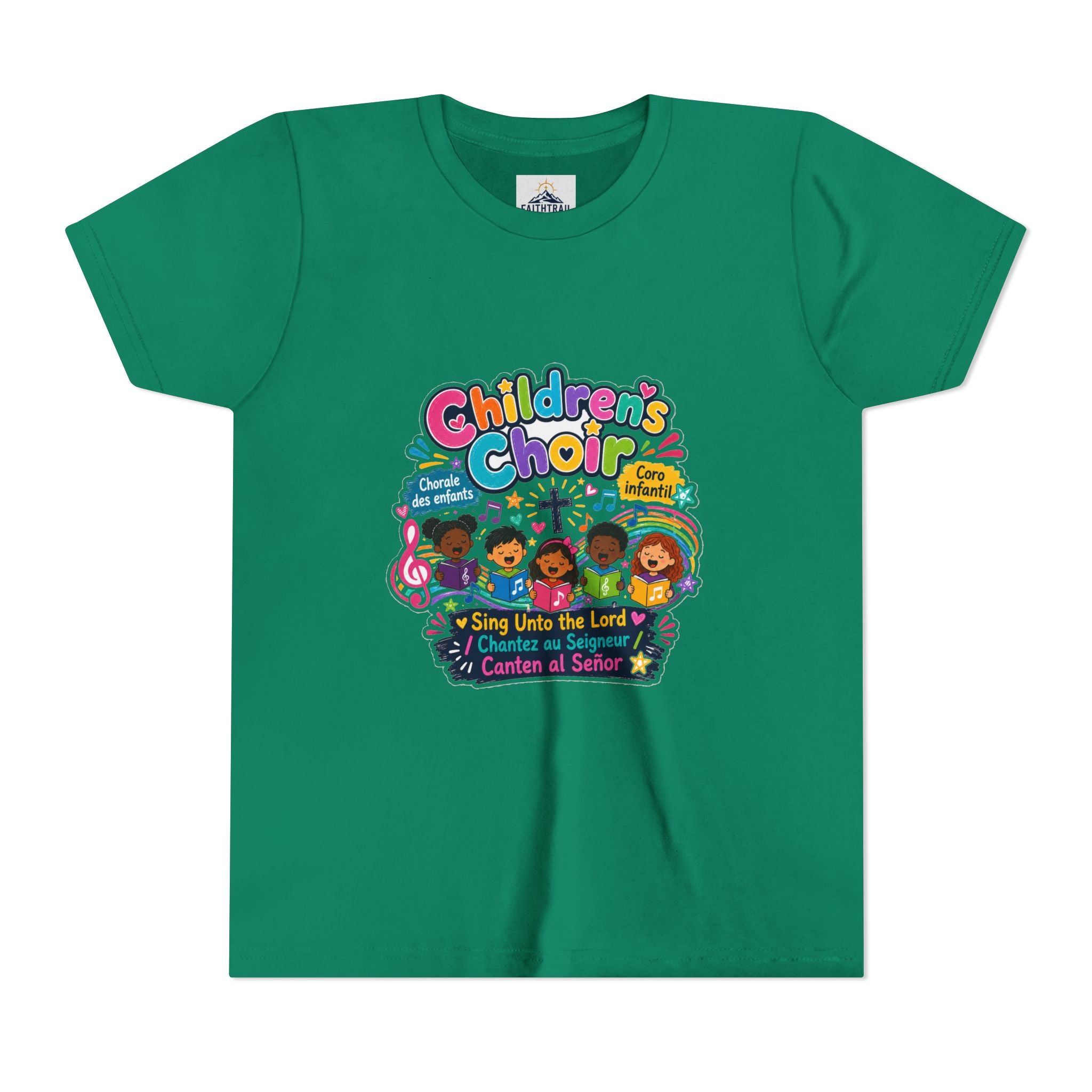 Children's Choir Youth Tee — Colorful 'Children's Choir' Gospel Music Shirt for Kids