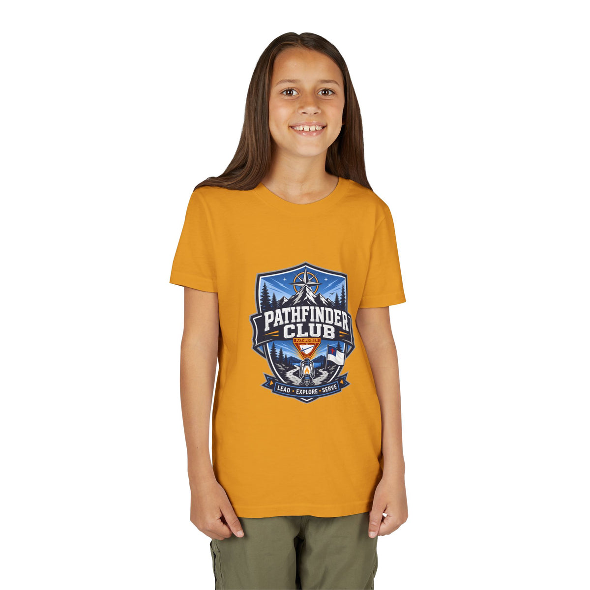 Conquistadores Camiseta para jóvenes | Camping Compass, Fogata, Pinos