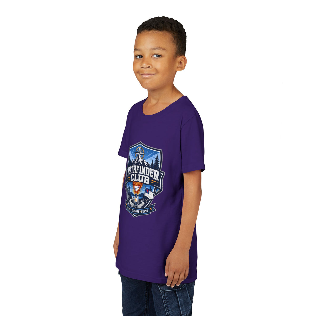 Conquistadores Camiseta para jóvenes | Camping Compass, Fogata, Pinos