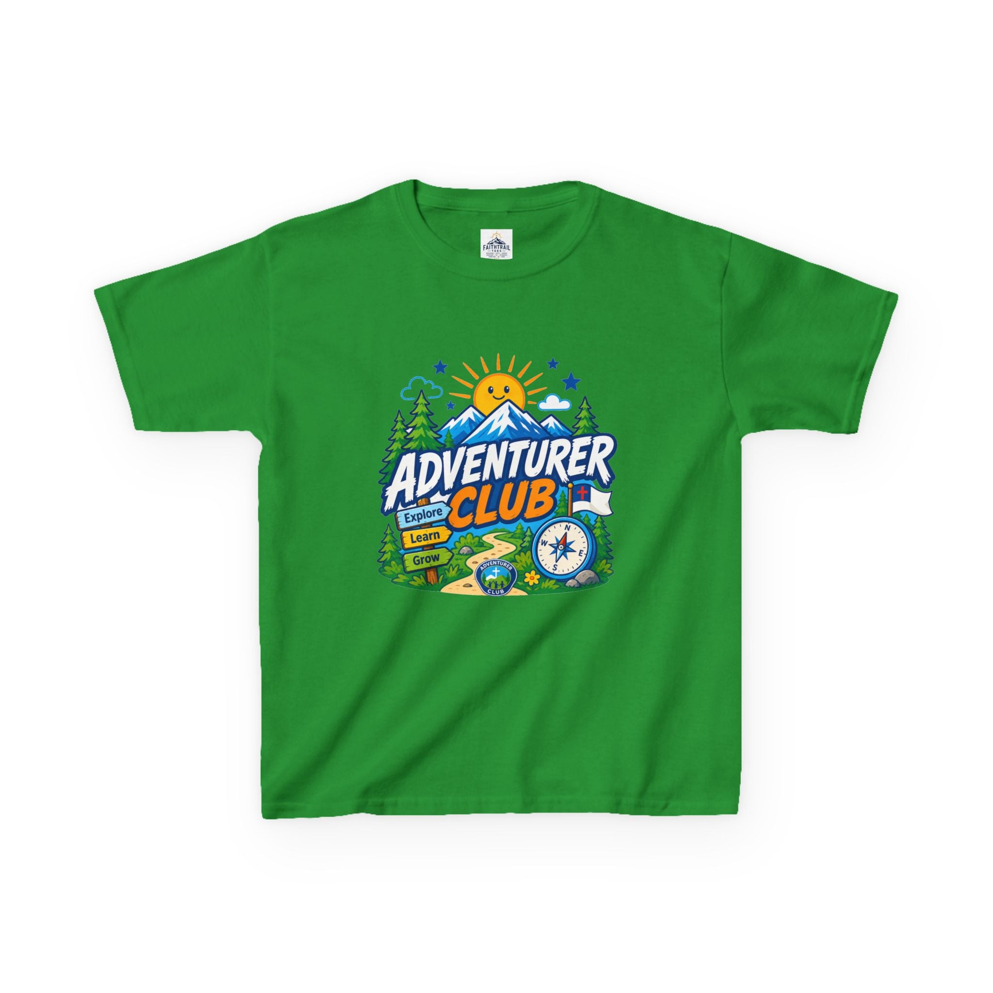 Adventurer Club Kids Tee | Camping Compass Sunrise Outdoors