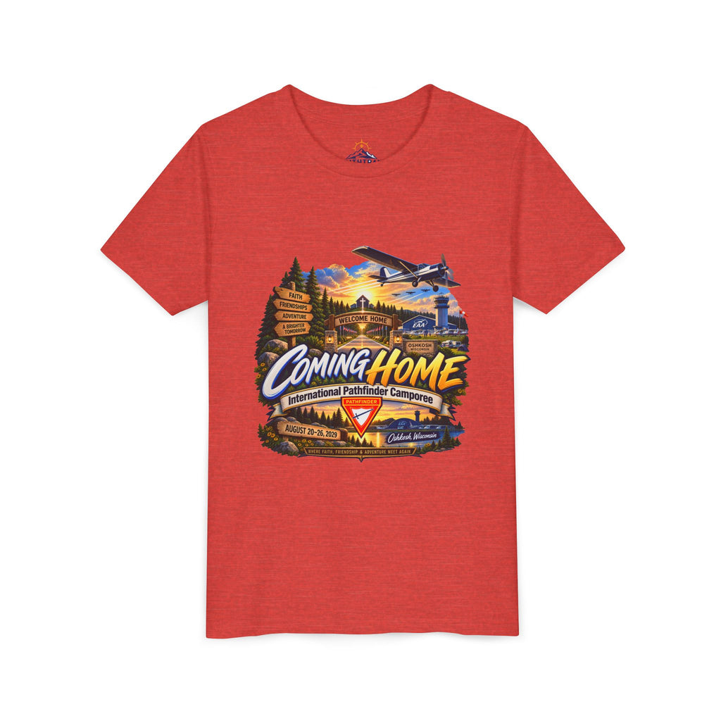 International Pathfinder Camporee - Stand Strong - Osh Kosh T-Shirt/Youth Tee — "Coming Home"