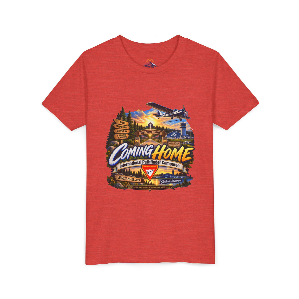 International Pathfinder Camporee - Stand Strong - Osh Kosh T-Shirt/Youth Tee — "Coming Home"