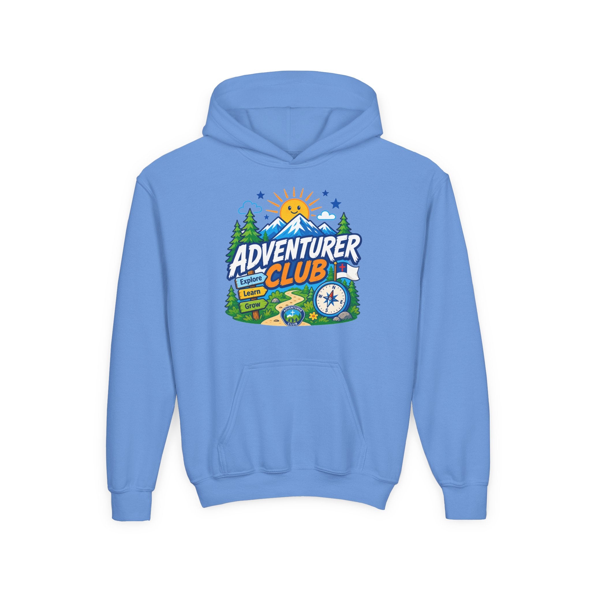 Adventurer Club Graphic Hoodie for Kids | Youth Sweatshirt, Outdoor Camping Design