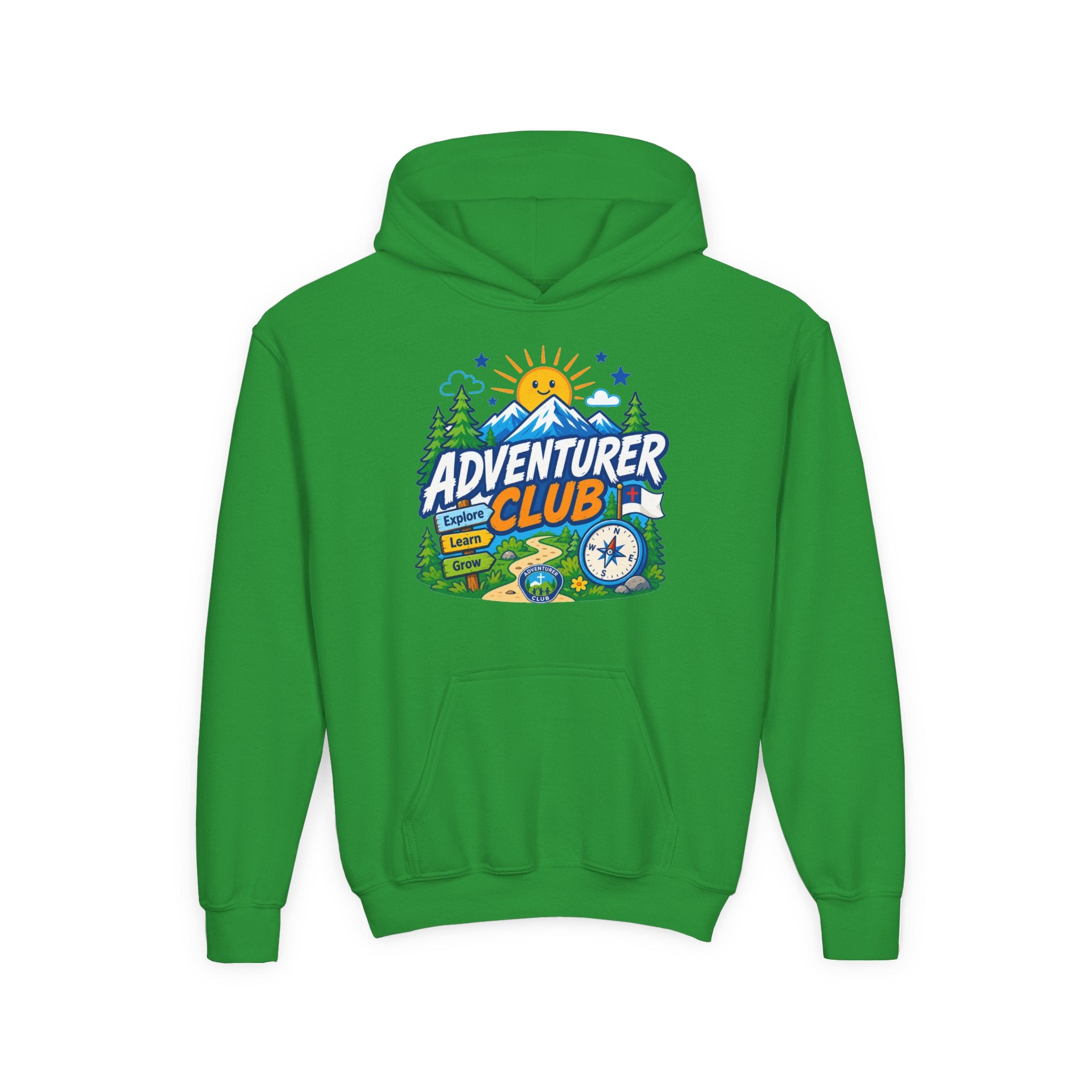 Adventurer Club Graphic Hoodie for Kids | Youth Sweatshirt, Outdoor Camping Design