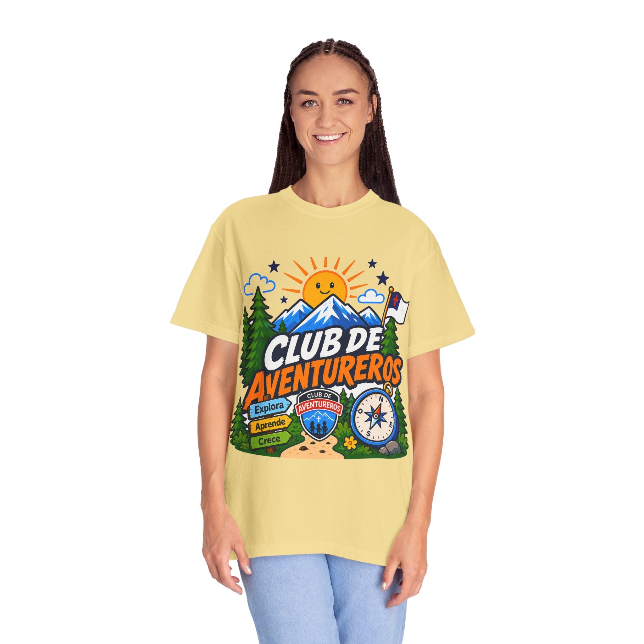 Club de Aventureros Camiseta (Adultos) | Camping, Brújula y Sol