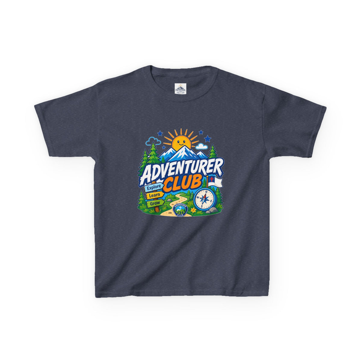 Adventurer Club Kids Tee | Camping Compass Sunrise Outdoors
