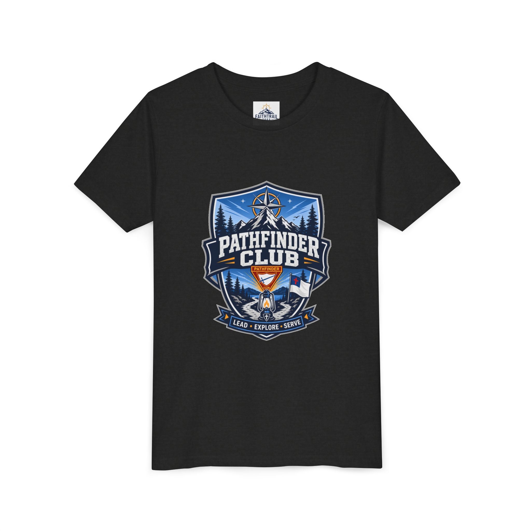 Conquistadores Camiseta para jóvenes | Camping Compass, Fogata, Pinos