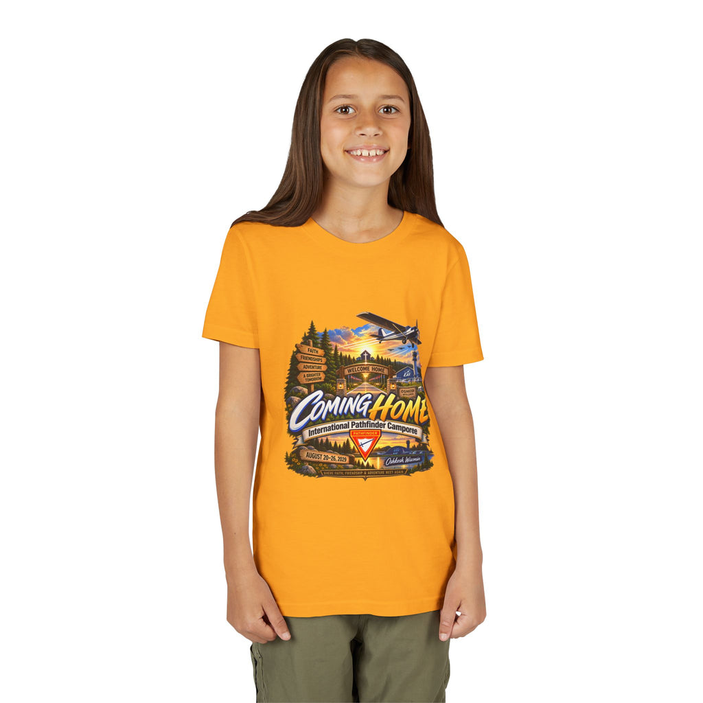International Pathfinder Camporee - Stand Strong - Osh Kosh T-Shirt/Youth Tee — "Coming Home"