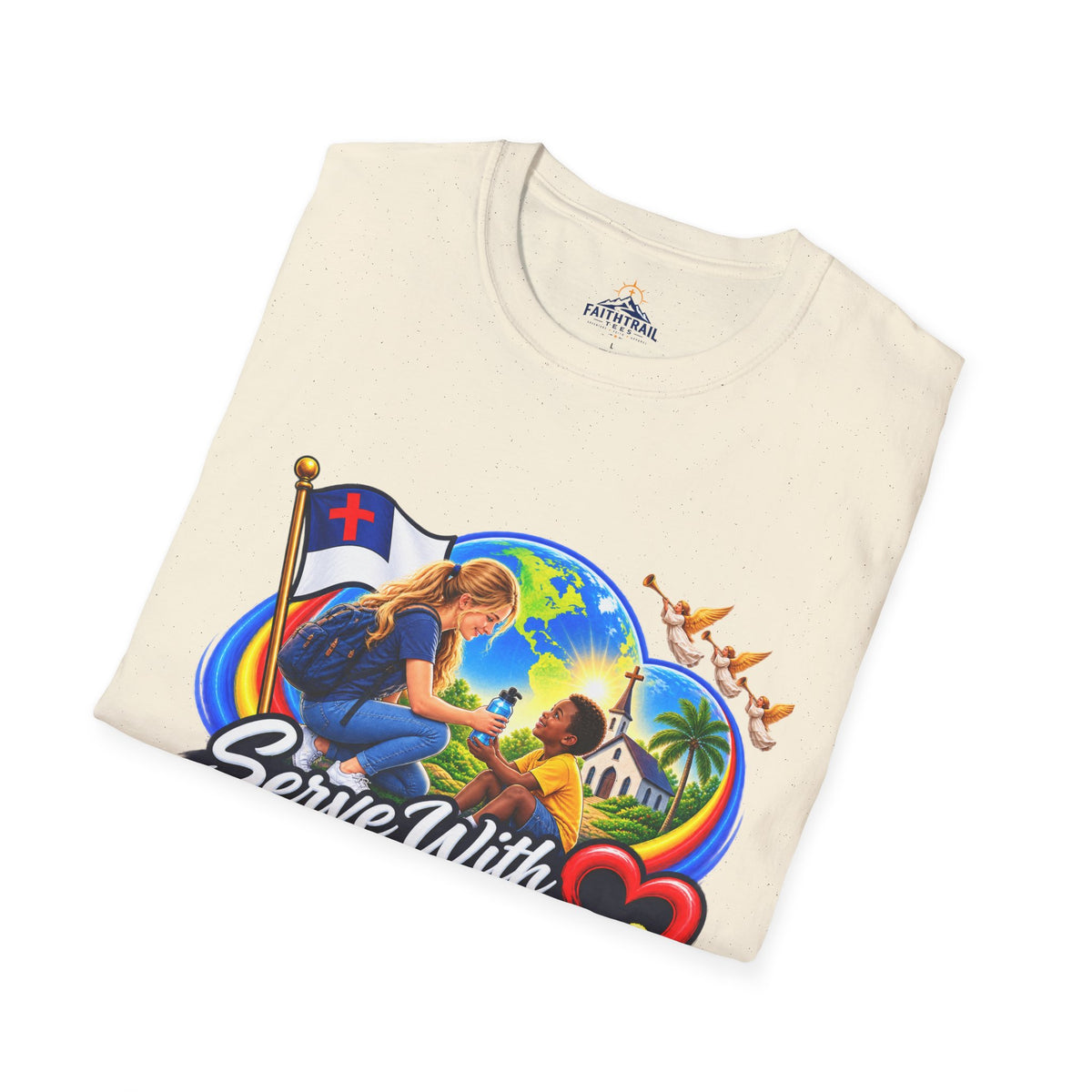 Serve With Compassion T-Shirt — Christian Volunteer Faith Tee