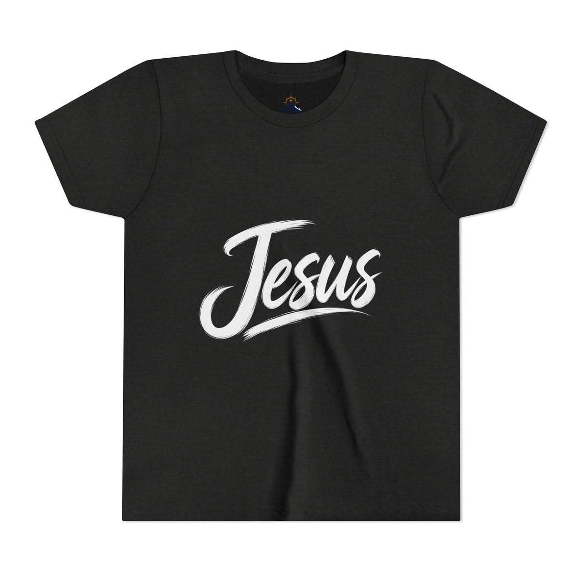 Youth Tee — 'Jesus' Script Graphic Christian Kids Shirt