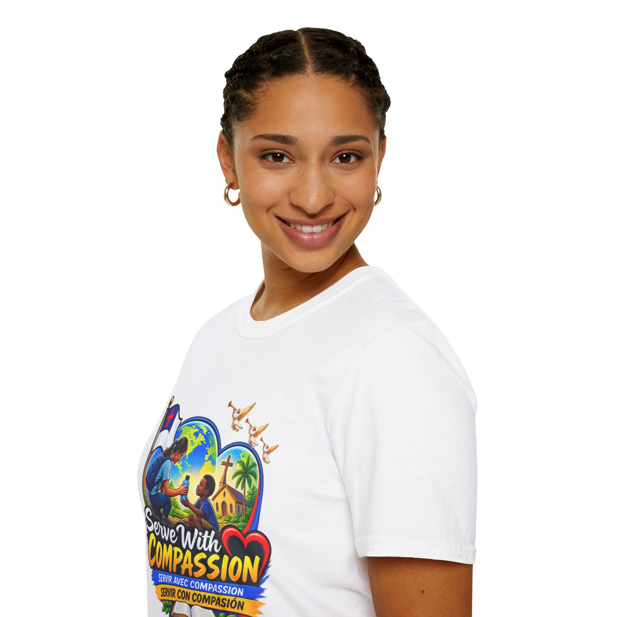 Serve With Compassion T-Shirt — Christian Faith-Based Volunteer Tee