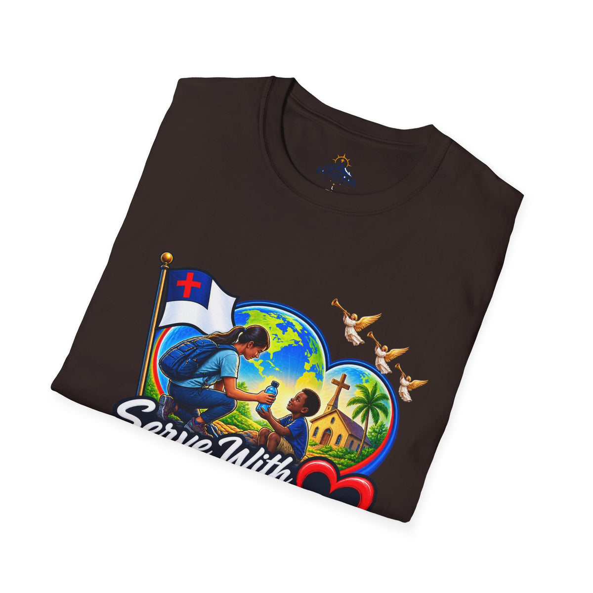 Serve With Compassion T-Shirt — Christian Faith-Based Volunteer Tee