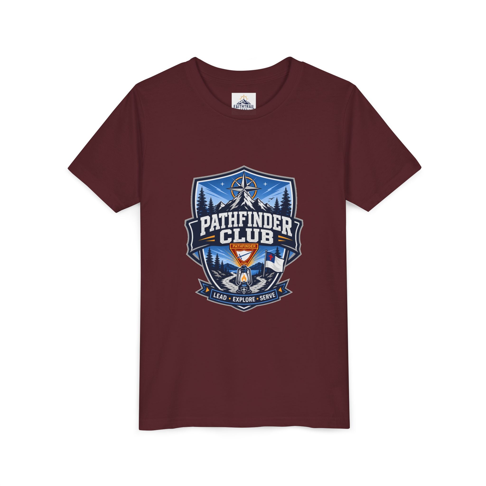 Conquistadores Camiseta para jóvenes | Camping Compass, Fogata, Pinos