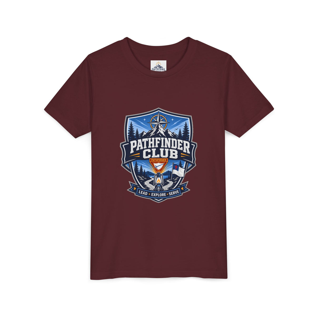 Conquistadores Camiseta para jóvenes | Camping Compass, Fogata, Pinos