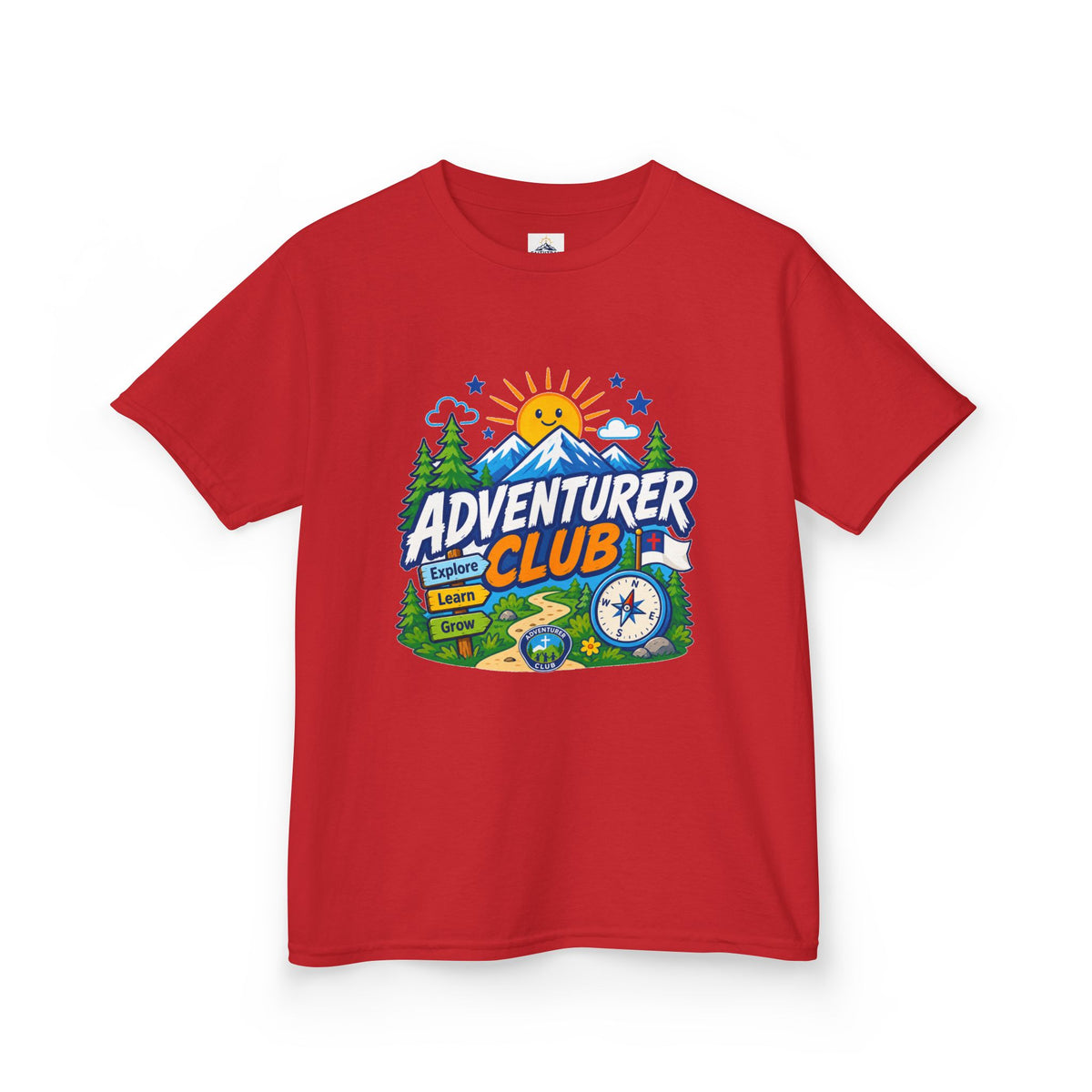 Adventurer Club Kids Tee | Camping Compass Sunrise Outdoors