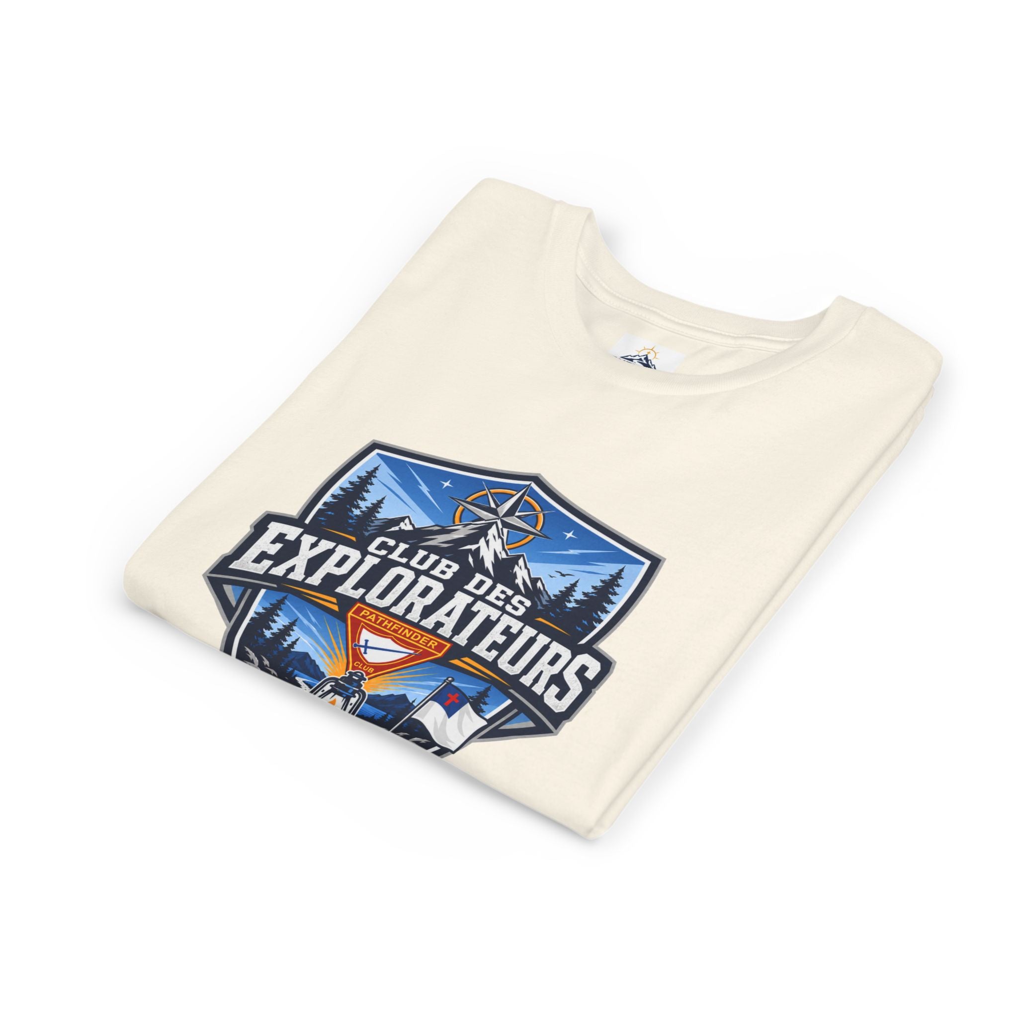 Explorateurs T-shirt pour les jeunes | Compas de camping, feu de camp, pins