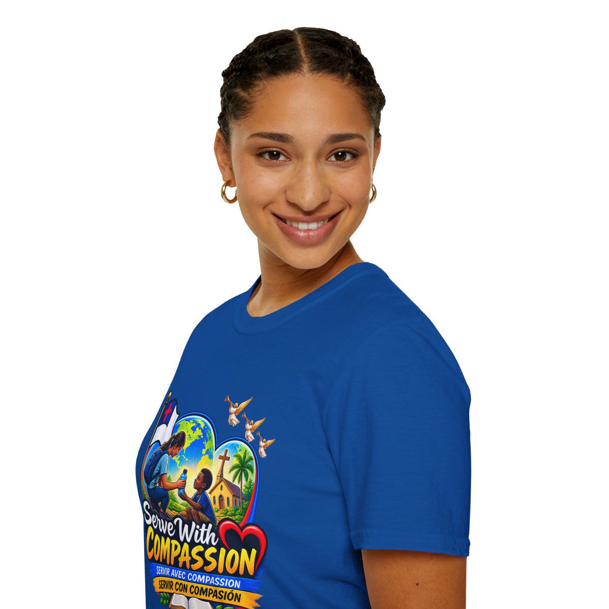 Serve With Compassion T-Shirt — Christian Faith-Based Volunteer Tee