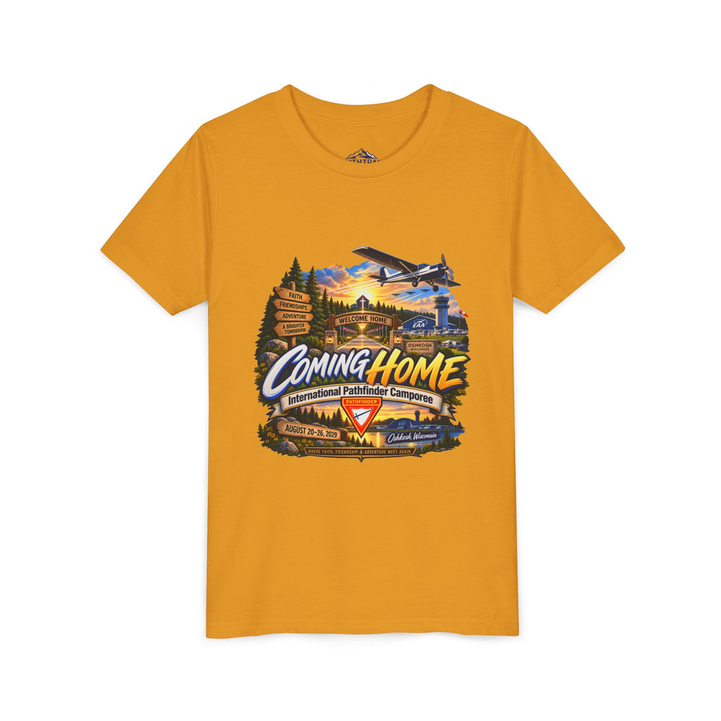 International Pathfinder Camporee - Stand Strong - Osh Kosh T-Shirt/Youth Tee — "Coming Home"