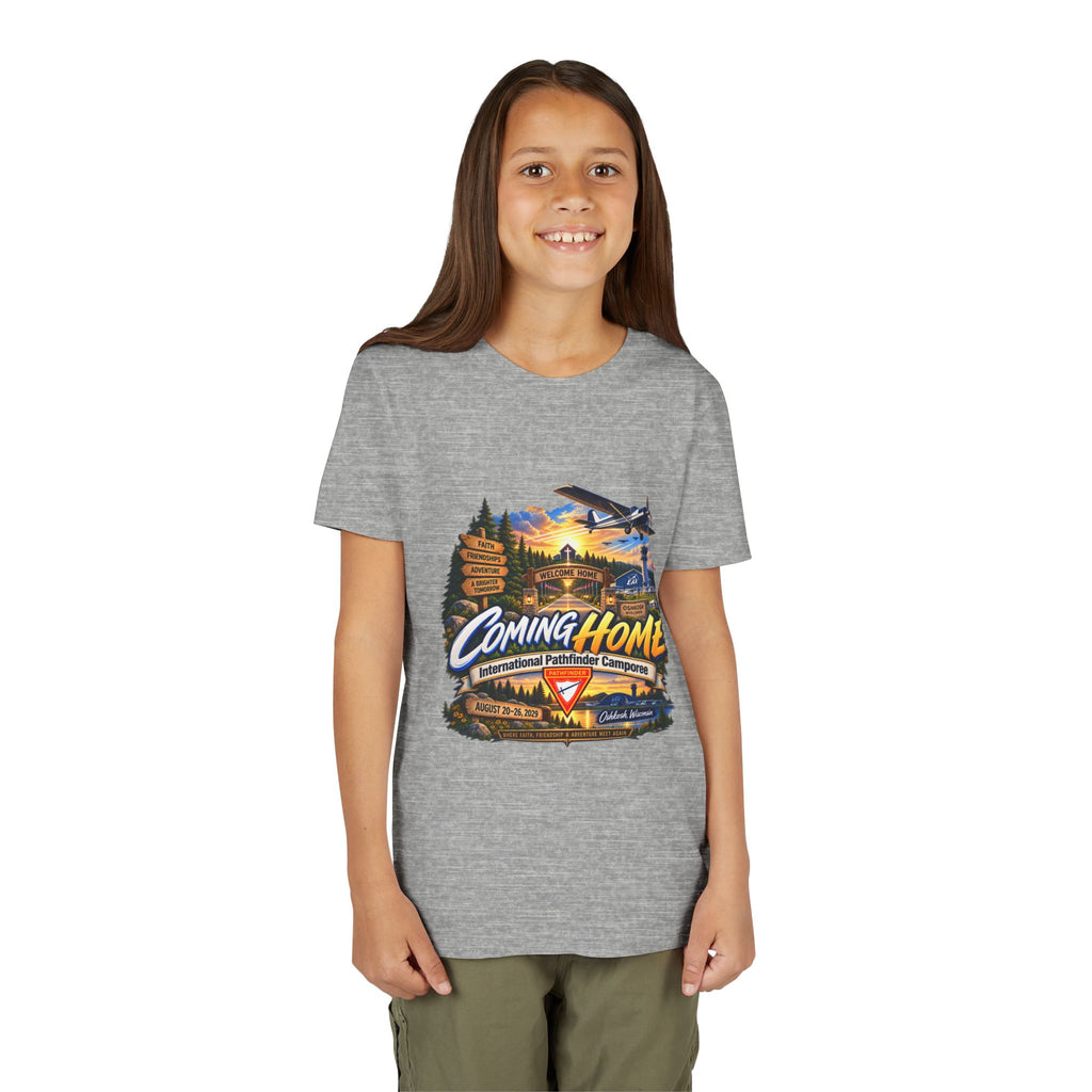 International Pathfinder Camporee - Stand Strong - Osh Kosh T-Shirt/Youth Tee — "Coming Home"