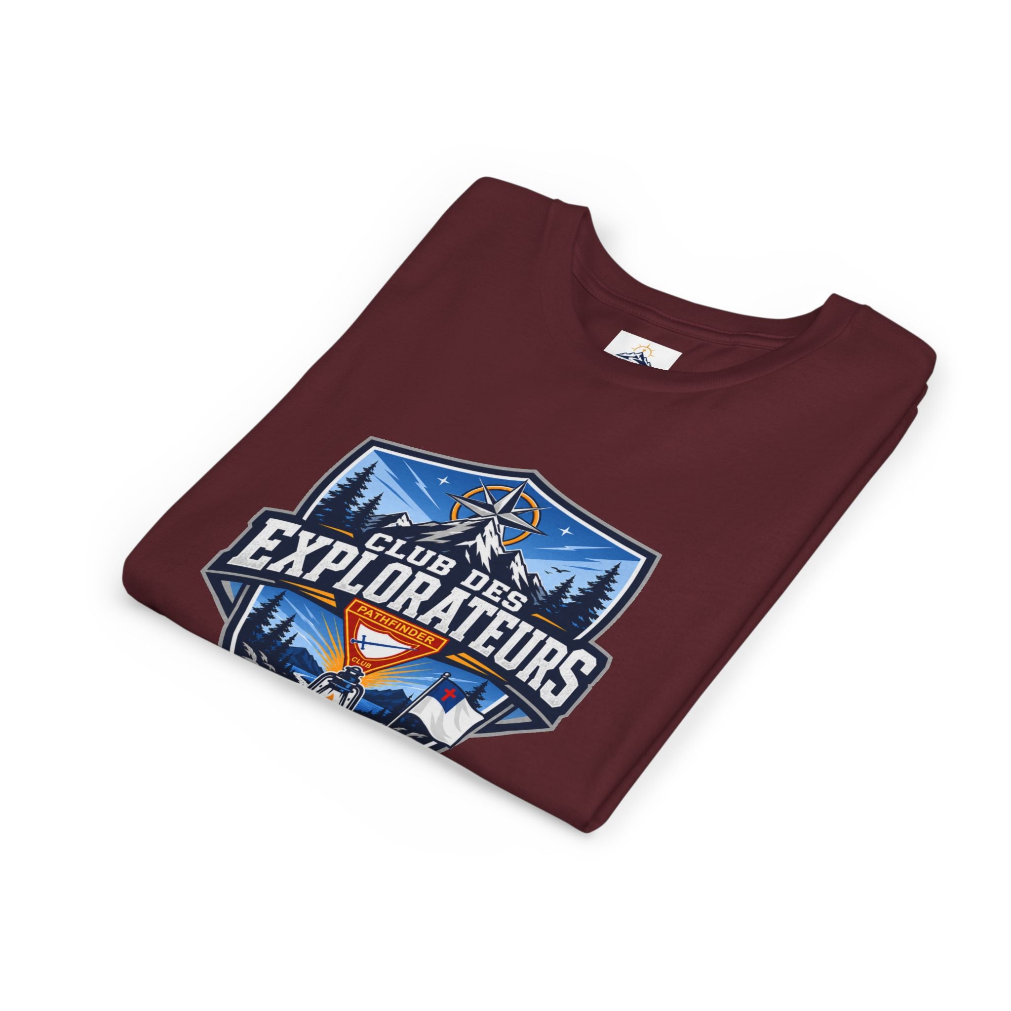 Explorateurs T-shirt pour les jeunes | Compas de camping, feu de camp, pins