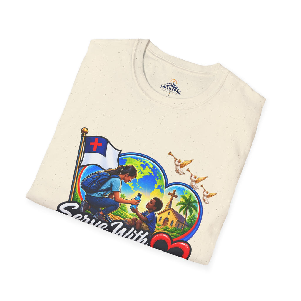 Serve With Compassion T-Shirt — Christian Faith-Based Volunteer Tee