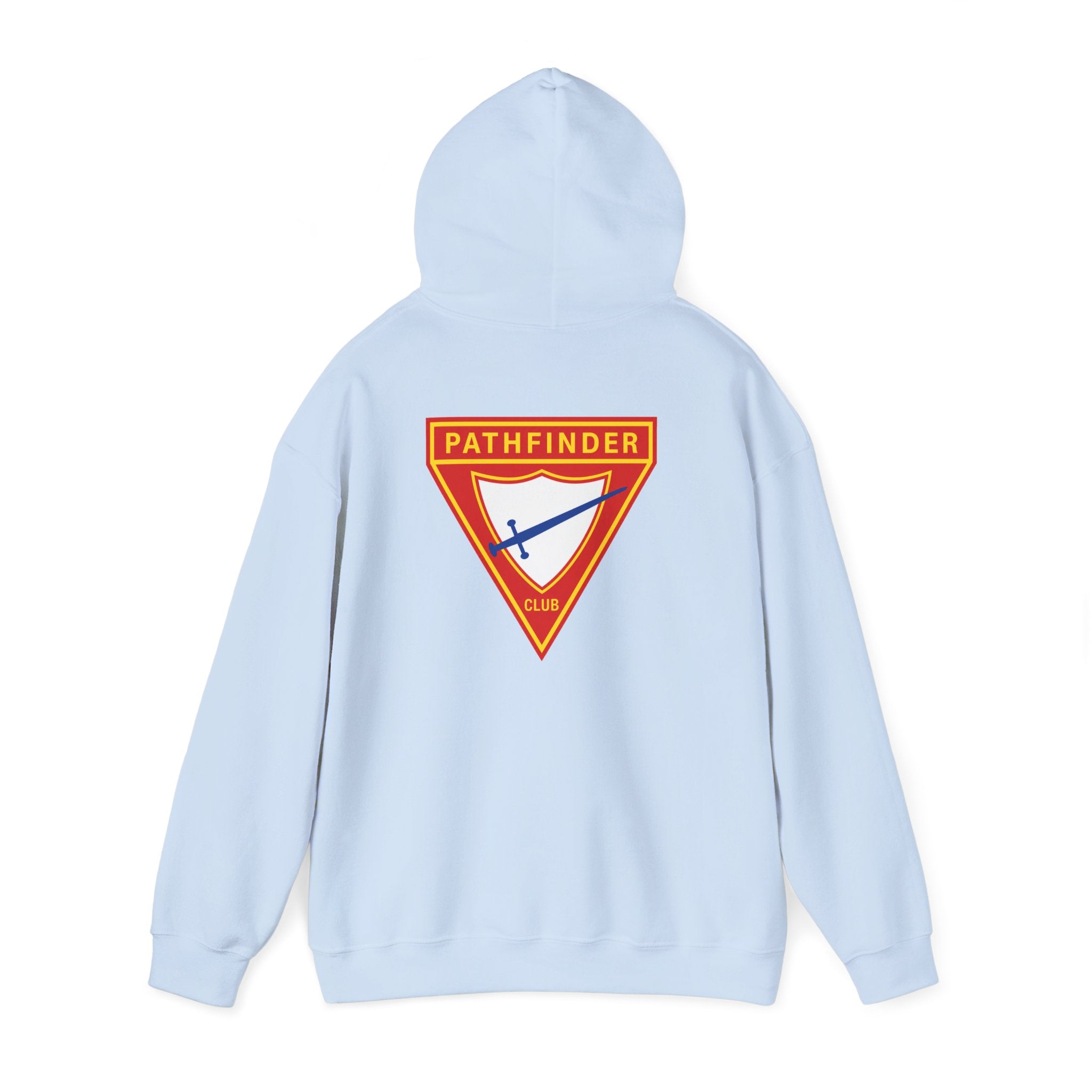 Pathfinder Club Hoodie — Vintage Triangle Patch Logo Hooded Sweatshirt