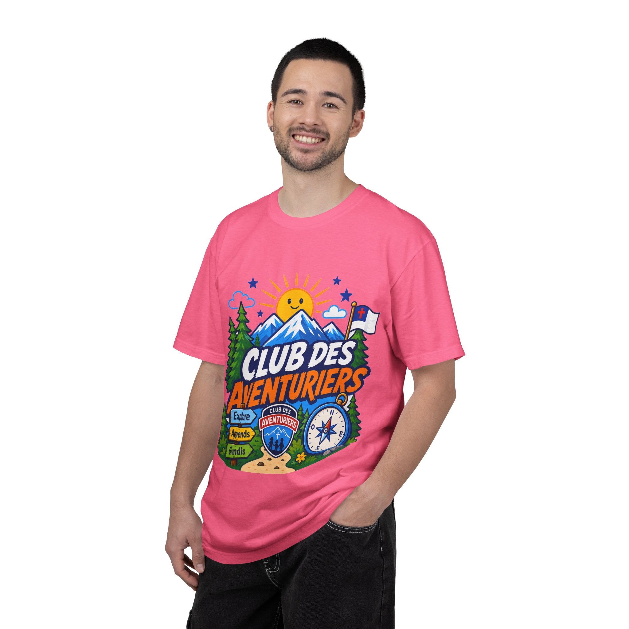 Club des Aventuriers T-Shirt Unisexe (Adultes) | Camping Boussole et Soleil