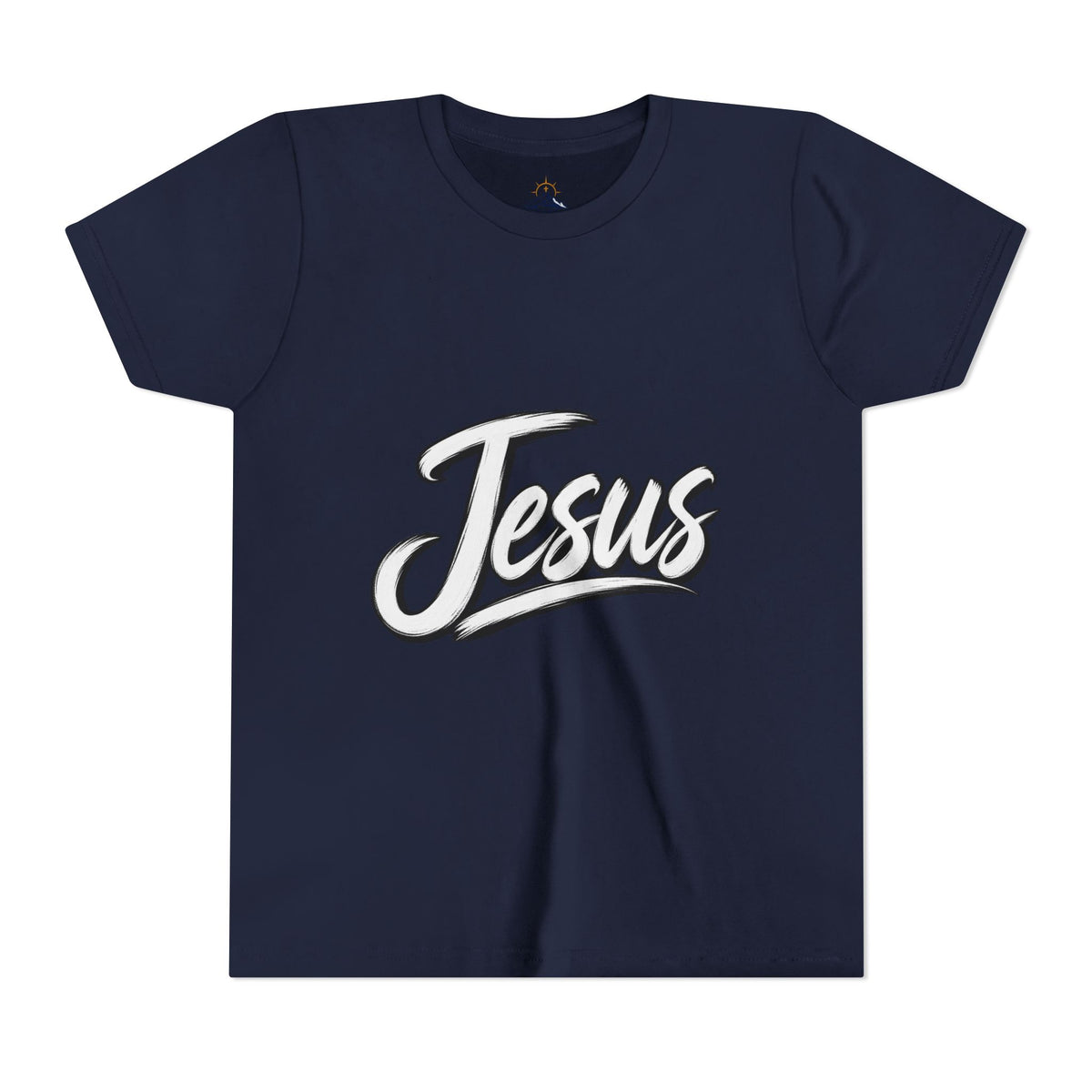 Youth Tee — 'Jesus' Script Graphic Christian Kids Shirt